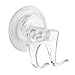 mDesign Power Lock Suction Set of 2 Plastic Suction Cup Hooks, Loofah Suction Hook, Suction Razor Holder for Bathroom Shower - Pack of 3, Clear