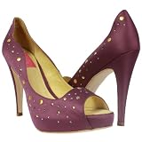 MS Shoe Designs Chiarina Plum Purple Peep Toe Pump Heel
