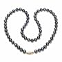 14k Yellow Gold Dyed Peacock Black Freshwater Cultured Pearl AA Grade 7.5-8mm Necklace, 20"