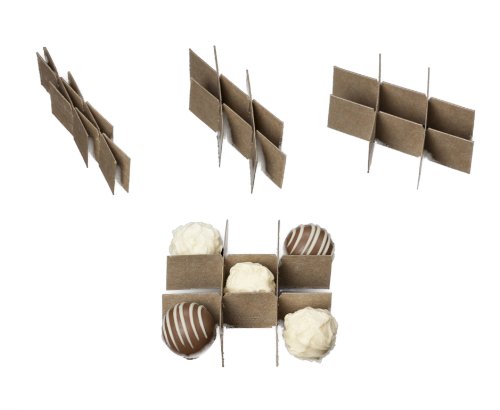 Dress My Cupcake 9-Cell Candy Cupcake Box Partition, Brown, Set of 100