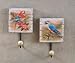 2 Wooden Tropical Parrot Hibiscus Palm Tree Beach Coat Hooks