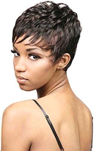 HI GIRL Black Auburn mixed Curly Afro Short Fashion Women's Hair Full Wig