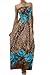 Rose and Zebra Graphic Print Beaded Halter Smocked Bodice Maxi/Long Dress