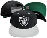 Oakland Raiders Logo Black / Silver Two Tone Plastic Snapback Adjustable Plastic Snap Back Hat / Cap