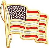 14k Gold Enameled American Flag Tie Tac