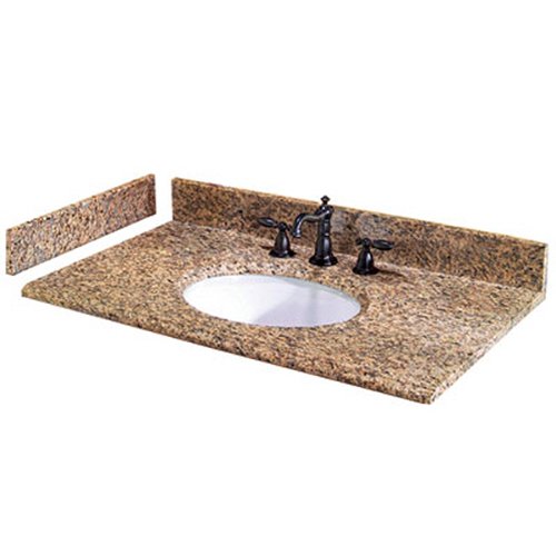 Pegasus PE49649 49-Inch Montesol Granite Vanity Top with White Bowl and 8-Inch Spread