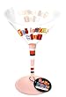 Martini Glass Handpainted Red Headed Slut