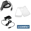 Transparent Clear Crystal Snap On Hard Cover Case + Rapid Car Charger + Home Travel Car Charger for Sprint Nextel Blackberry Curve 8350i Smartphone