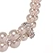 HONEYJOY Lady Two Layer Beaded Ring Chess-Like Necklace(beige)