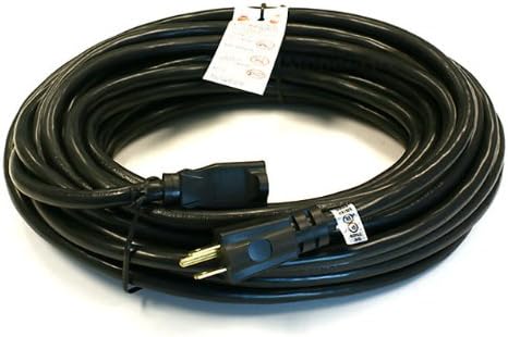 12 Gauge 2 Pack! 50 Ft Heavy Duty Black Extension Cords For Shop, Stage, Home Theater and More!
