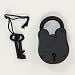 3 1/2 Inch Iron Lock Working Replica with Two Keys