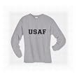 USAF Air Force Long Sleeve T-Shirt - Authentic Military Style Physical Training T-Shirt in gray