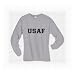 USAF Air Force Long Sleeve T-Shirt - Authentic Military Style Physical Training T-Shirt in gray