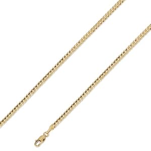 14K Solid Yellow Gold Curb Cuban Chain Necklace 3.2mm 20