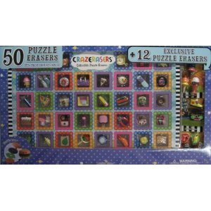 Crazerasers - 62 Total! - 50 Fun Pack Collection II + 12 Exclusive Collectible Puzzle Craze Erasers