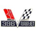 Chevrolet 396 Turbo-Jet Flags Pin 1"