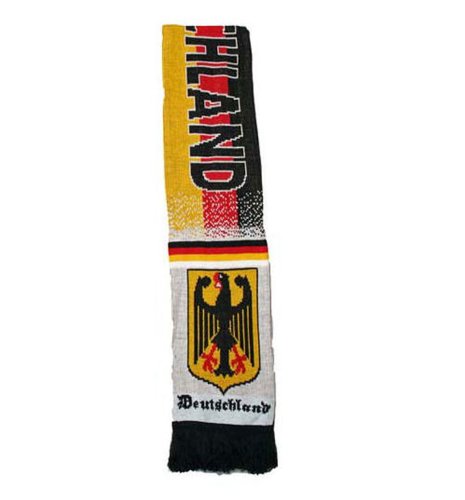 Deutschland Fan Schal mit Aufschrift + Adler, zweiseitig verwendbar, EM 2012, Fanartikel, w-s-r-g