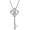 14k White Gold Diamond Heart and Key Pendant (1/10 cttw, I-J Color, I2-I3 Clarity)