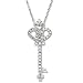 14k White Gold Diamond Heart Key Pendant Necklace, 18" (.118 cttw, I-J Color, I2-I3 Clarity)