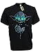 SODAtees DJ Yoda @ turntables Club Men's T-Shirt headphones Star Wars Music Green Shades - Black - Large