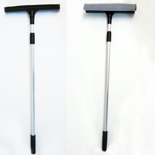 2 Telescopic Squeegee Window Cleaner Sponge Tool House Shower 48" Scrubber New