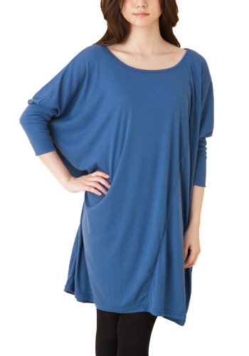 (ゴールドジャパン)Goldjapan 大きいサイズ レディース トップス チュニック 長袖 ワンピース ロング丈 ７分袖 ドルマンスリーブ 即納