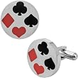 Inox Jewelry Men's Stainless Steel Playing Card Cufflinks