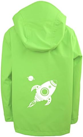 Charlies Coat Big Boys Reflective Rocket Waterproof Jacket XS Neon Green