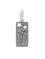 Starborn Creations Sterling Silver Muonionalusta Meteorite and Moldavite Star Cut Out Pendant