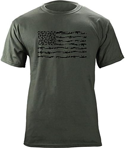 Molon Labe Freedom Flag Black Gun US Flag T-Shirt