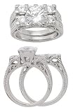 6 Prong CZ Wedding Set With 8mm CZ