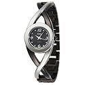 XOXO Women's XO5218 Black Dial Two-Tone Half Cuff and Half Bracelet Watch