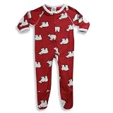 Famous Brand - Newborn And Infant Boys Footed Heavy Weight Blanket Sleeper, Red, White (Size 12Months)