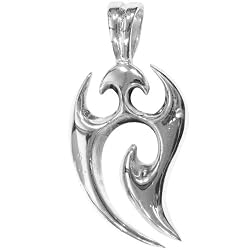Tribal Fire Sterling Silver Pendant Necklace