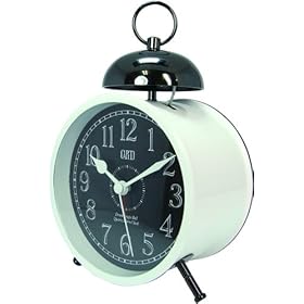 【クリックで詳細表示】Capito (カピート) 置き時計 アラーム ホワイトxブラック 時計幅：105mm SINGELEBELL WHxBK