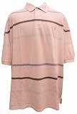 Nautica Men's Short Sleeve Striped Polo Shirt (Golf Pink; Medium)