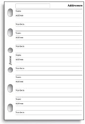 Filofax: Pocket Size Name, Address and Numbers refill