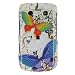 Premium Designer Hard Snap-on Crystal Case for the Blackberry Bold 9700 Onyx - Cool White Rainbow Butterfly Floral Print