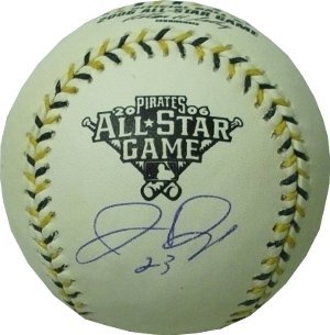 Jermaine Dye Autographed/Hand Signed Official 06 All Star Baseball minor toning