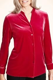 Classic Collection Open Neck Collar Velour Shirt [T58-4298-S-HFPR]