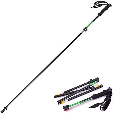 5-Section Trekking Poles: Foldable, Collapsible, Adjustable, and Ultralight - Perfect for Hiking, Walking, Trekking, Backpacking and Snowshoeing with Super Comfortable EVA Wrist Strap (Green)
