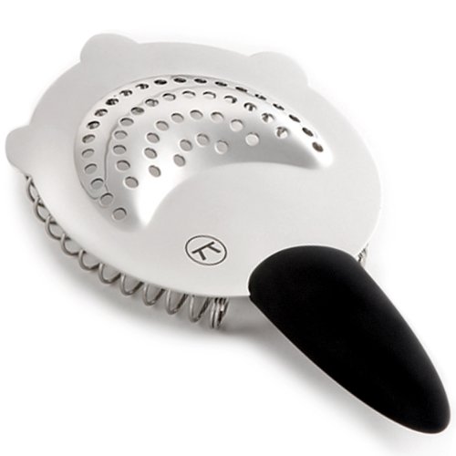 Outset Cocktail Strainer, Stainless Steel with Soft-Grip Handle