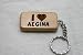 I Love Aegina Wooden Keychain