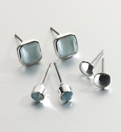 3 Pairs of Square Studs