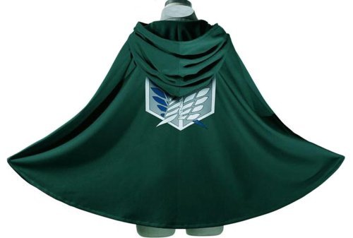 EMIDO Japan Anime Shingeki No Kyojin Cloak Attack on Titan Cosplay Cloth Green, OneSize