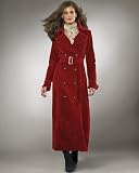 Ankle-length corduroy trench coat
