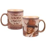 Vandor 12-Ounce Mug, John Wayne Man's Got To Do