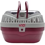 Living World Pet Carrier, Red/Grey