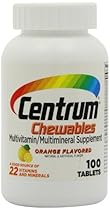 Centrum Chewable Multivitamin, Orange Flavored, 100 Tablets