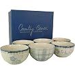 Blue Faience Caf&eacute; au Lait Bowls, Boxed Set of 6